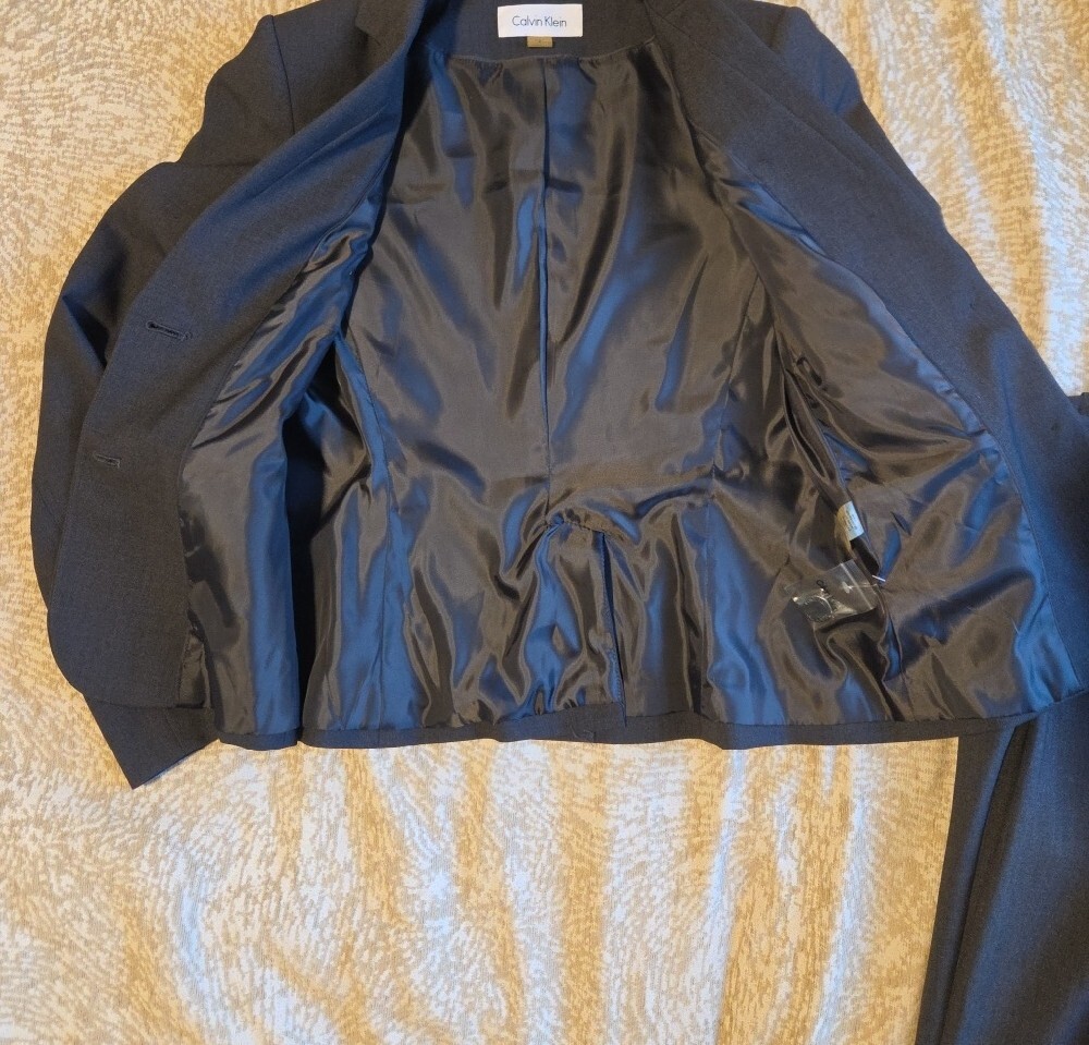 Calvin Klein Charcoal Women's Two-Piece Pantsuit - Picture 4 of 8